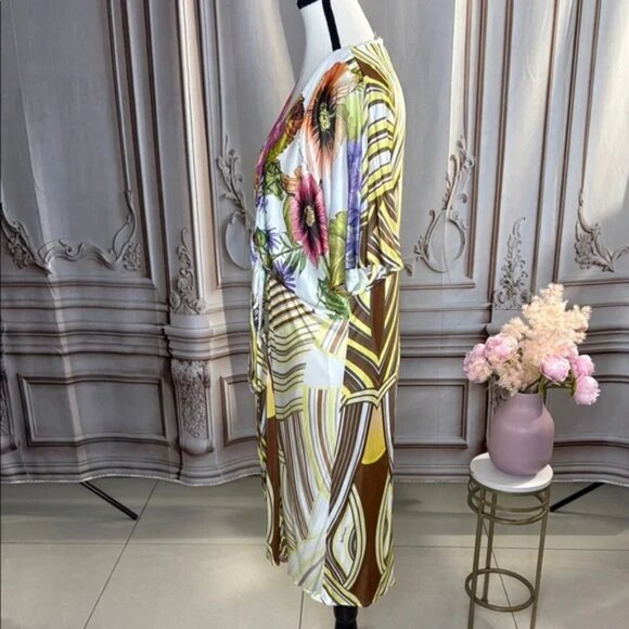 CAVALLI cocktail dress wrap floral size 12 - Picture 3 of 6